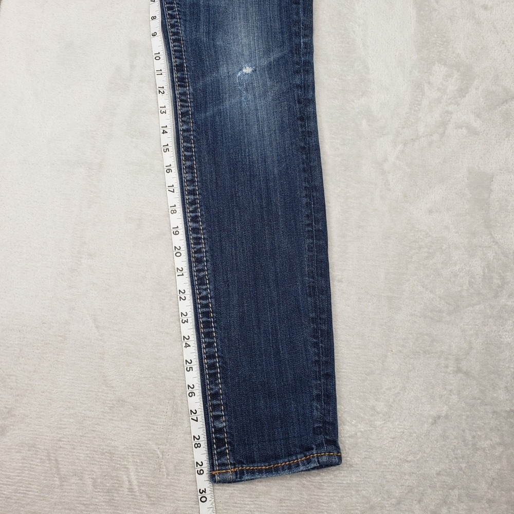 Silver Jeans Womens Kelli Boyfriend Relaxed Skinny Jeans Blue 26 (28) Low Rise - Picture 3 of 11